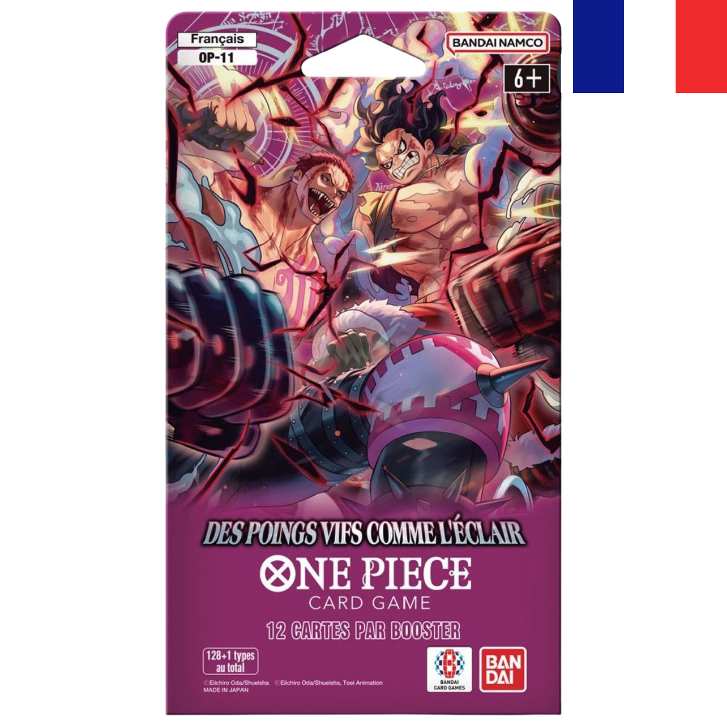 One Piece Card Game Booster Blister Des Poings Vifs comme l'Éclair OP11, version française.
