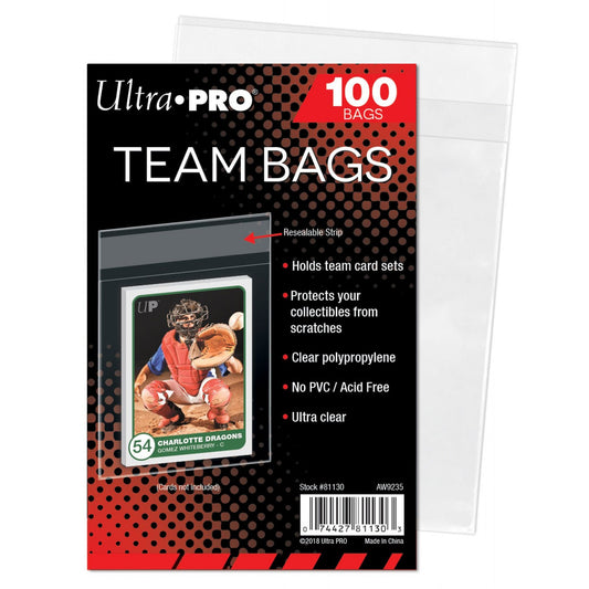 Ultra PRO Team Bags Resealable : Sleeves Refermables Top Loader x100