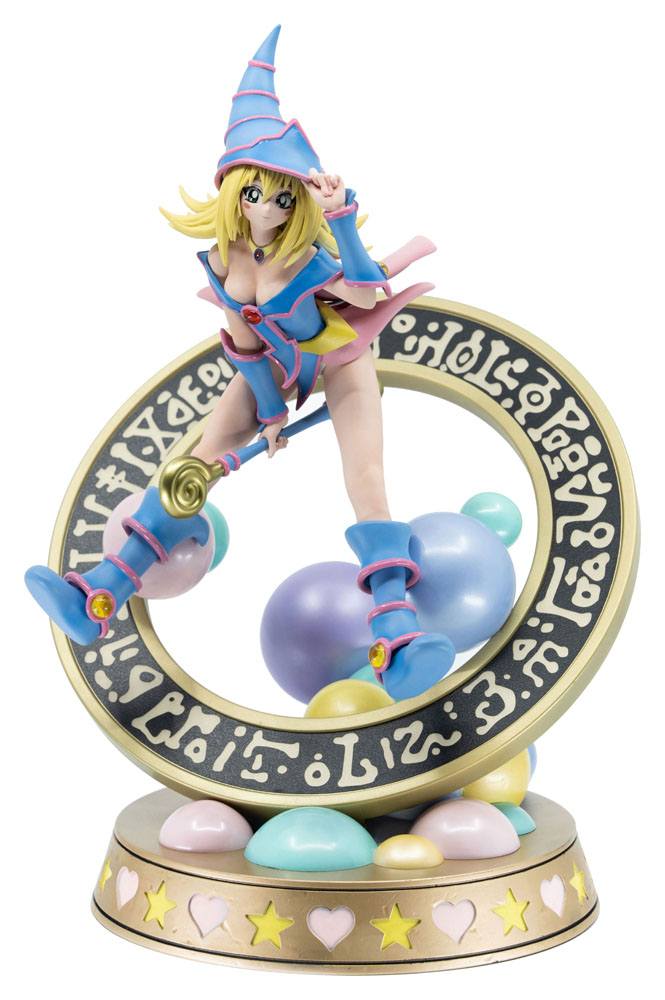 Figurine collector de La Magicienne des Ténèbres - Yu-Gi-Oh! - Standard Pastel Edition, statuette en PVC avec socle décoratif, hauteur 30 cm.