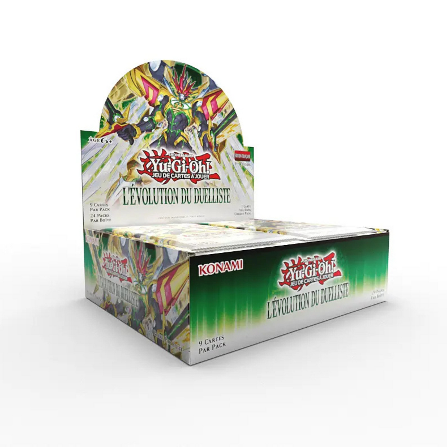 Display Yu-Gi-Oh! L’Évolution du Duelliste contenant 24 boosters de 9 cartes – édition française.