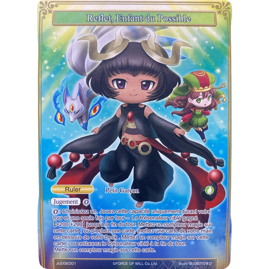 Carte promo Force of Will Refrain // Reflet, édition Judge, Foil Full Art, en français, état Near Mint.