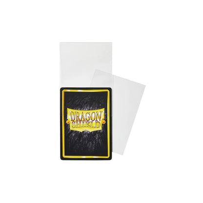Paquet de 100 sleeves Dragon Shield Perfect Fit Clear, protège-cartes transparents de qualité supérieure pour cartes standards.