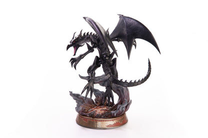Figurine Yu-Gi-Oh! du Dragon Noir aux Yeux Rouges de First 4 Figures, mesurant 33 cm avec socle.