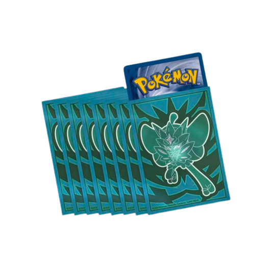 Set de sleeves Pokémon avec illustration d’Ogerpon, parfait pour protéger et personnaliser vos cartes de jeu.